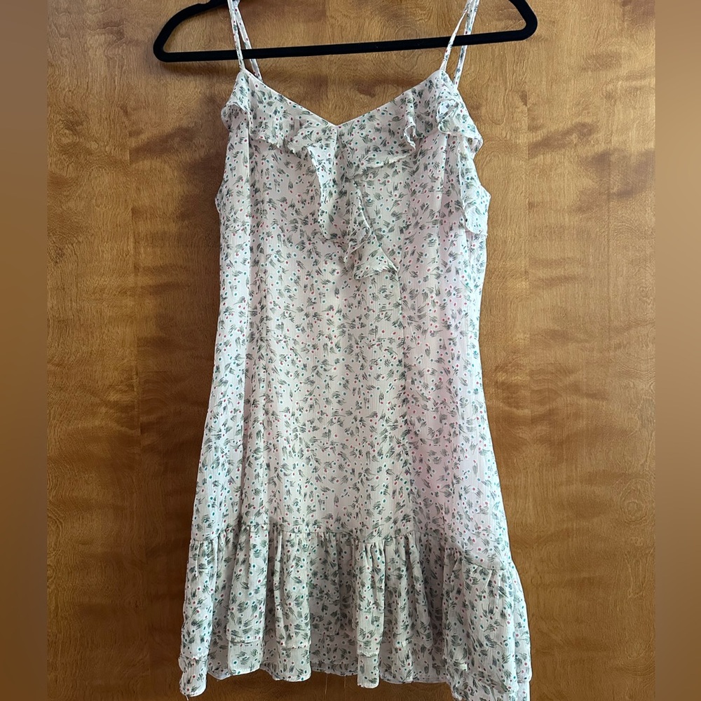 Lulus pink and green floral mini dress
